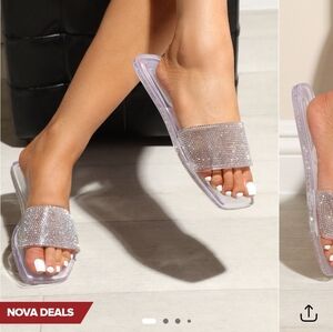 Fashion Nova woman's slide sandals size 10